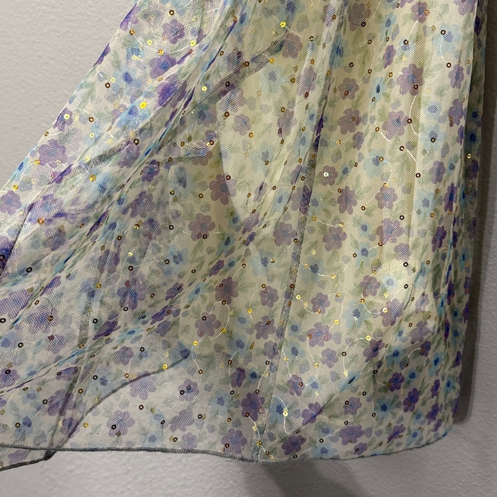 Lucy in the Sky Mesh Sequin Floral Babydoll Dress - Picture 10 of 13